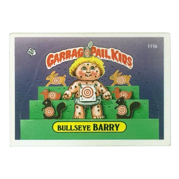 1986 Garbage Pail Kids 111a Target Margaret & 111b Bullseye Barry Trading Cards - Picture 3 of 4